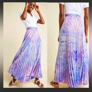 NWOT siddhartha bansal marble dye pleated maxi skirt Anthropologie